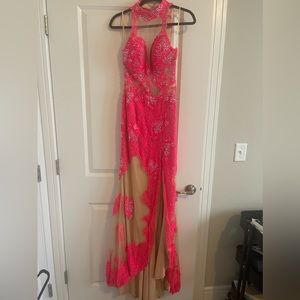 Jovani Hot Pink RARE Prom Dress with slit